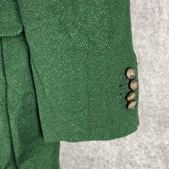J Peterman Blazer Sport Coat Mens 44R Green Wool Blend Double Breasted Unlined - Picture 11 of 16
